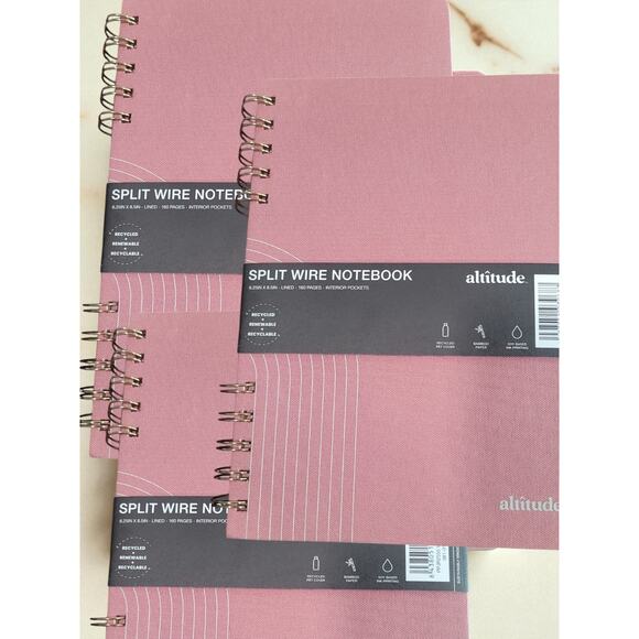 3-Pack – Altitude Supplies Spiral Journals 6.25" x 8.5" 160 Pgs – Mauve Cover - Picture 1 of 9
